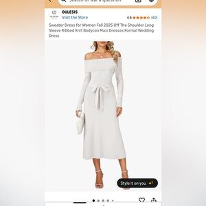 White midi sweater dress